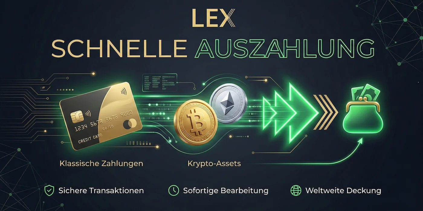Schnelle und sichere Lex Casino Auszahlungen mit Kryptowährungen und E-Wallets